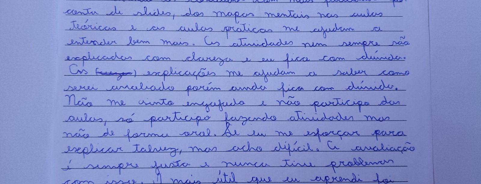 Depoimento manuscrito de Thais