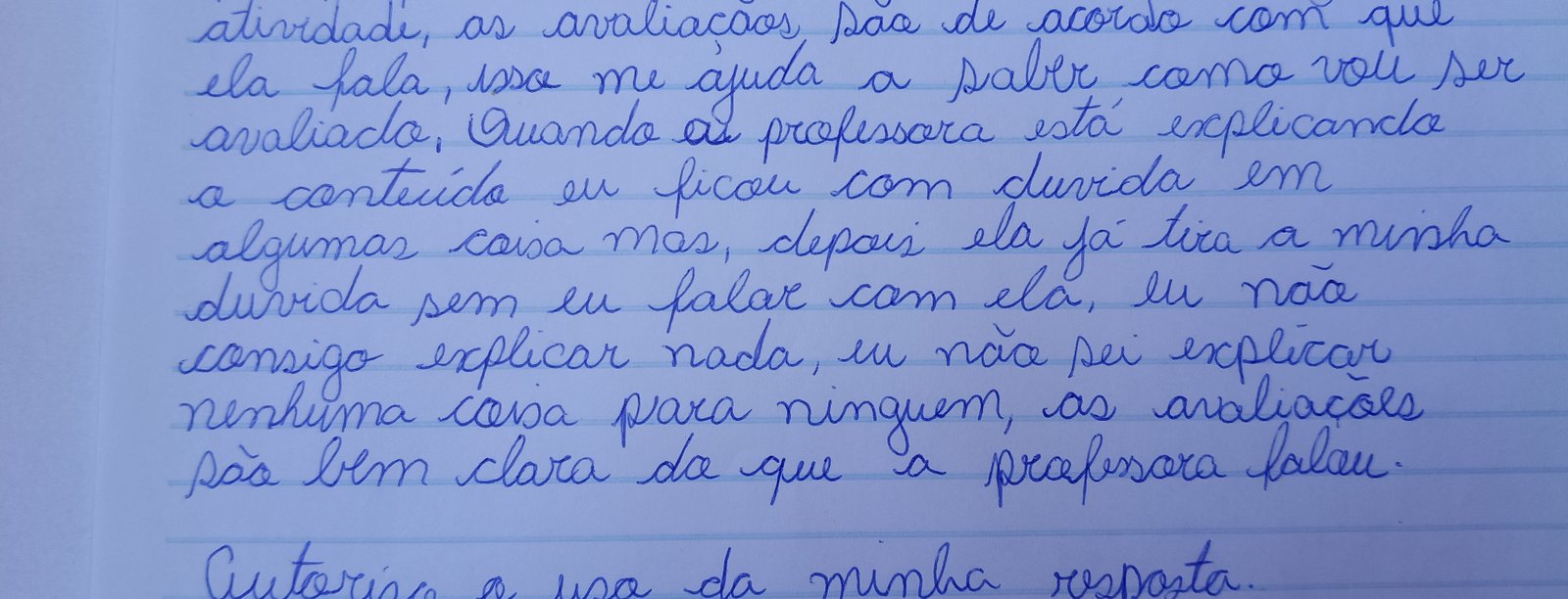 Depoimento manuscrito de Ana Laura